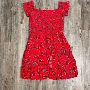 Smock Top On/Off Shoulder Faux Wrap Dress